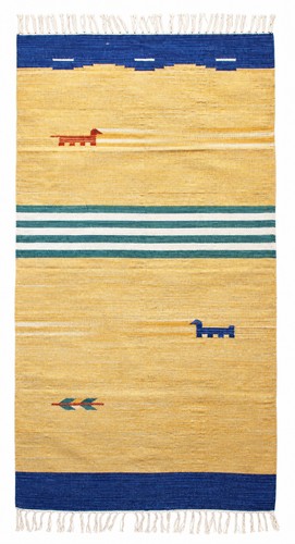 Dhurrie teppich gelb - dhurrie,